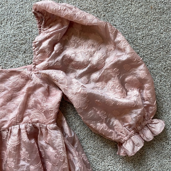 Womens Elegant Pink Babydoll Mini Dress- Size Large - Picture 3 of 4